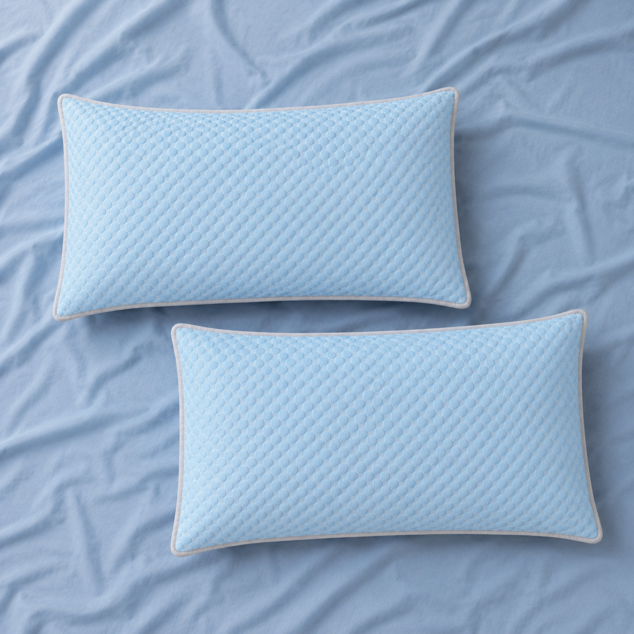 Blue cooling pillow cases