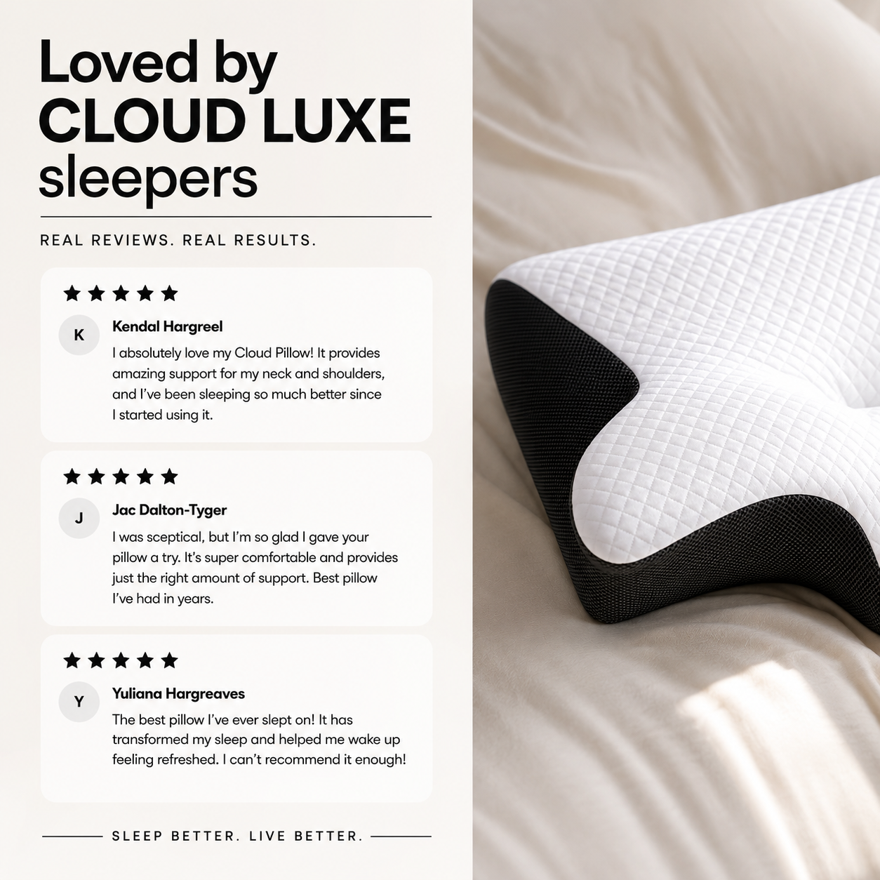 Dozura cloud luxe ergonomic memory foam support pillow reviews