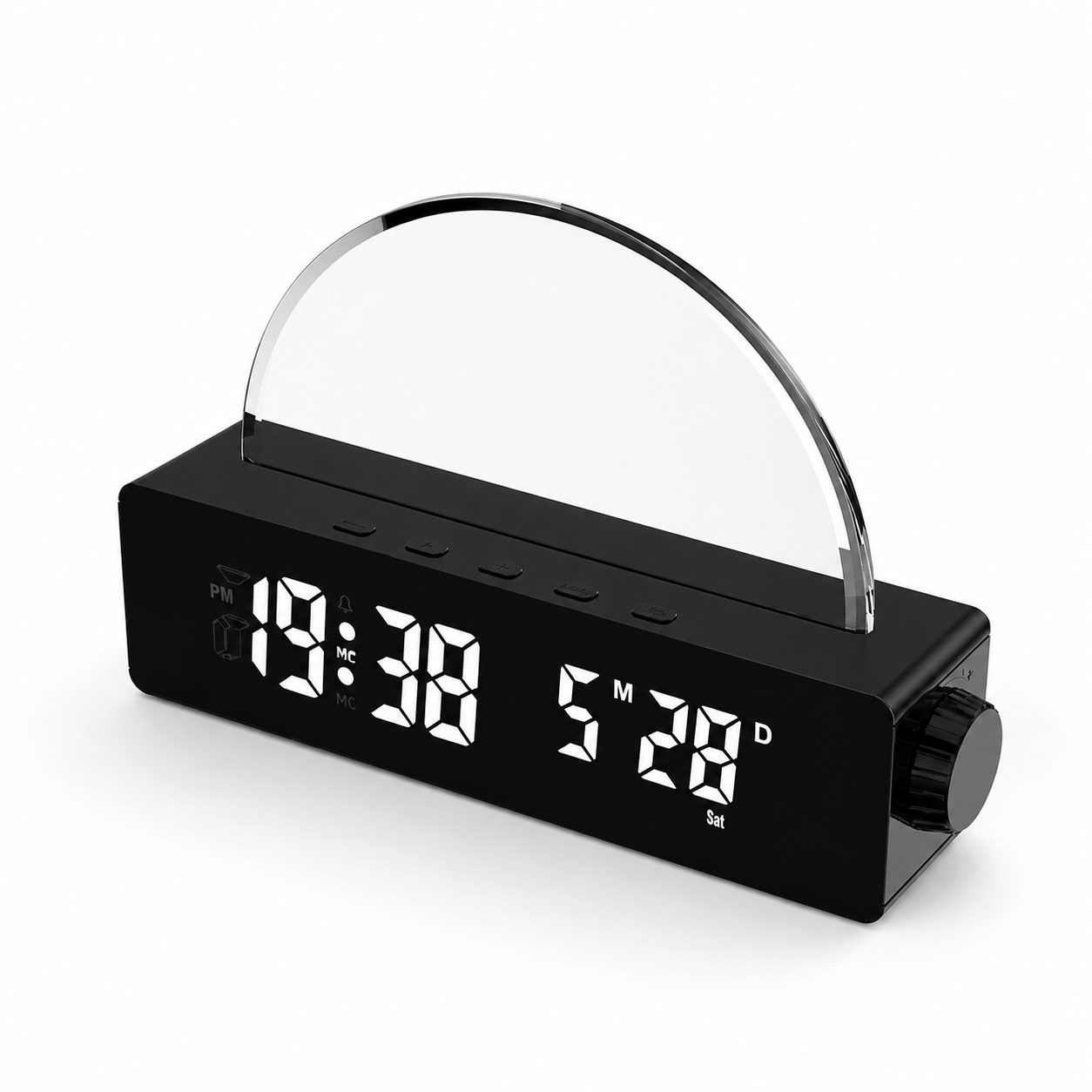 Black digital natural sunrise wake-up alarm clock phone charger Lumie
