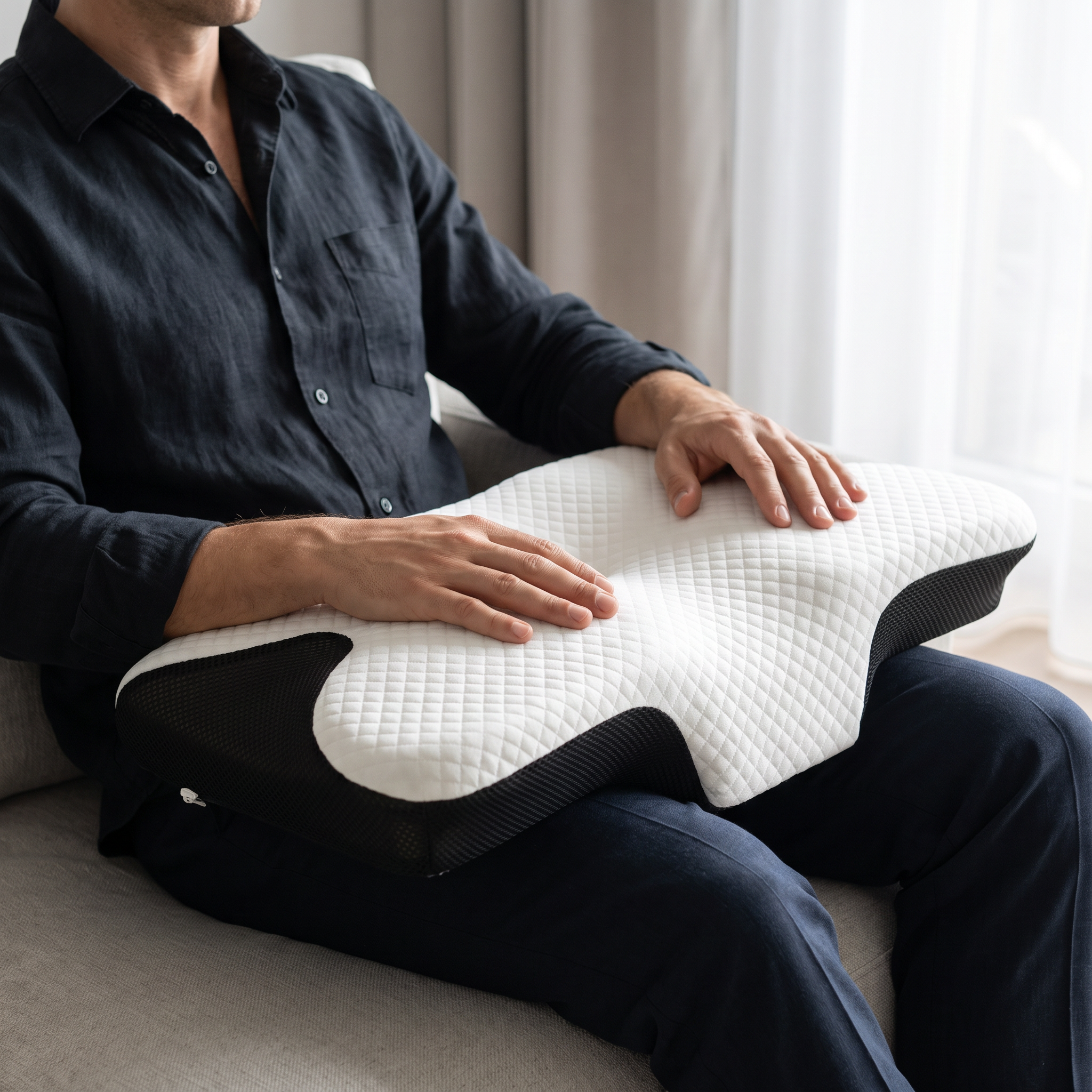 Premium Ergonomic Memory Foam Pillow for better sleep and mental health
