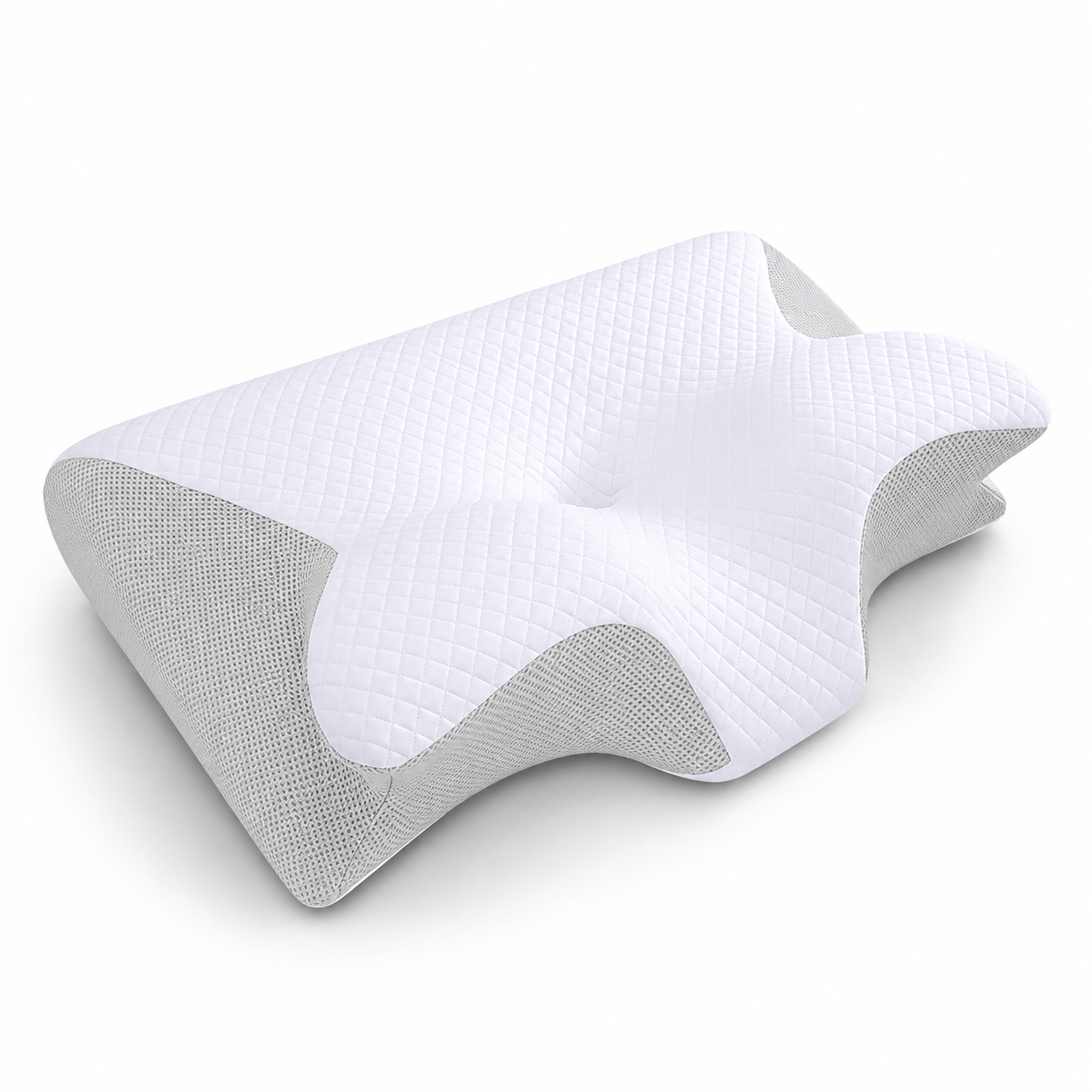 White ergonomic memory foam orthopaedic support pillow