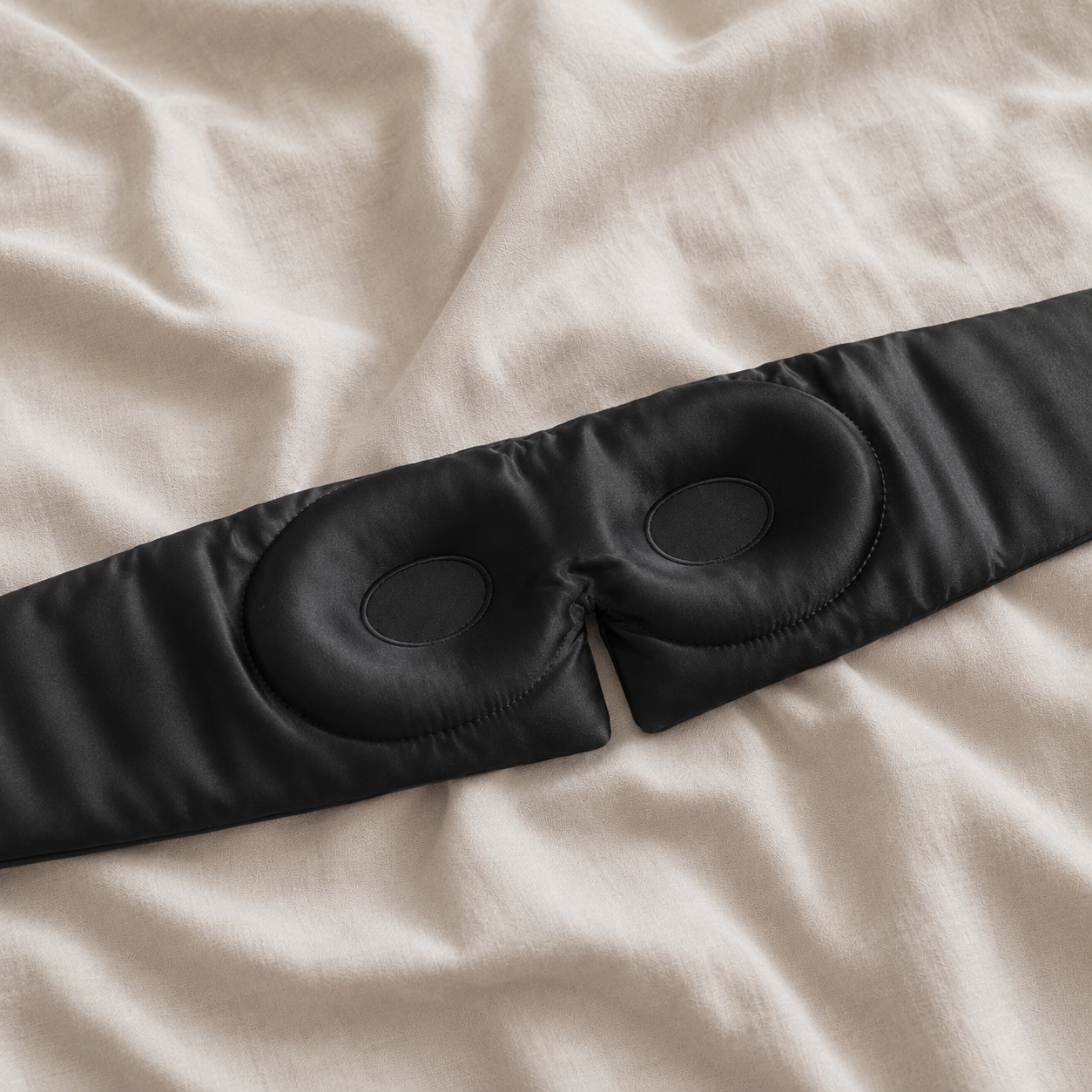 3D Ergonomic Luxury Mulberry Silk Sleep Mask black