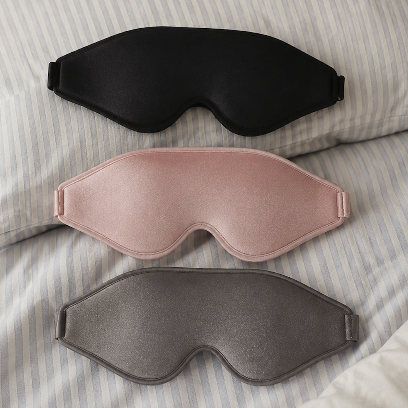 Black Pink Grey Premium 3D Blackout Ergonomic Sleep Masks