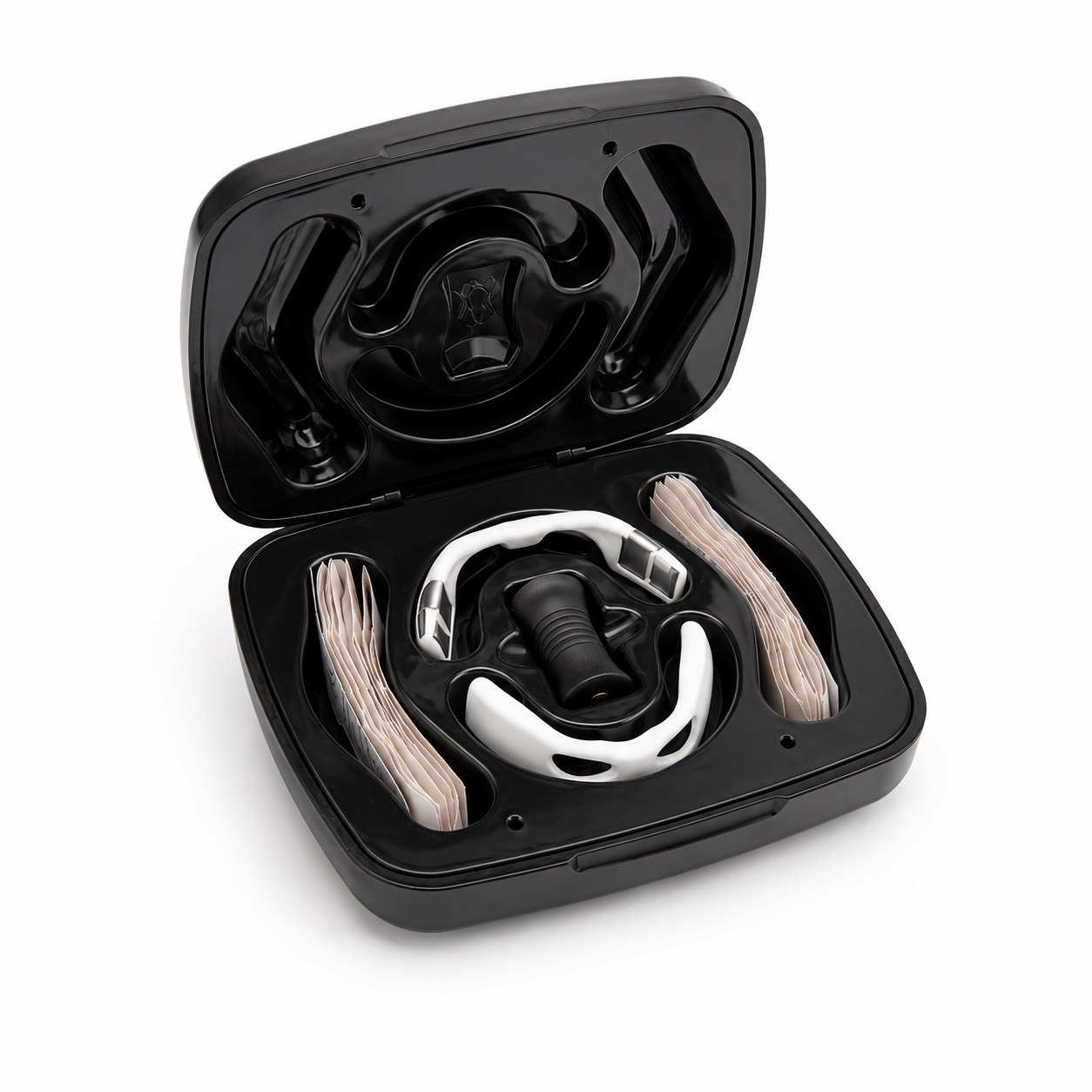 Black magnetic nasal breathing kit to help breathe better 