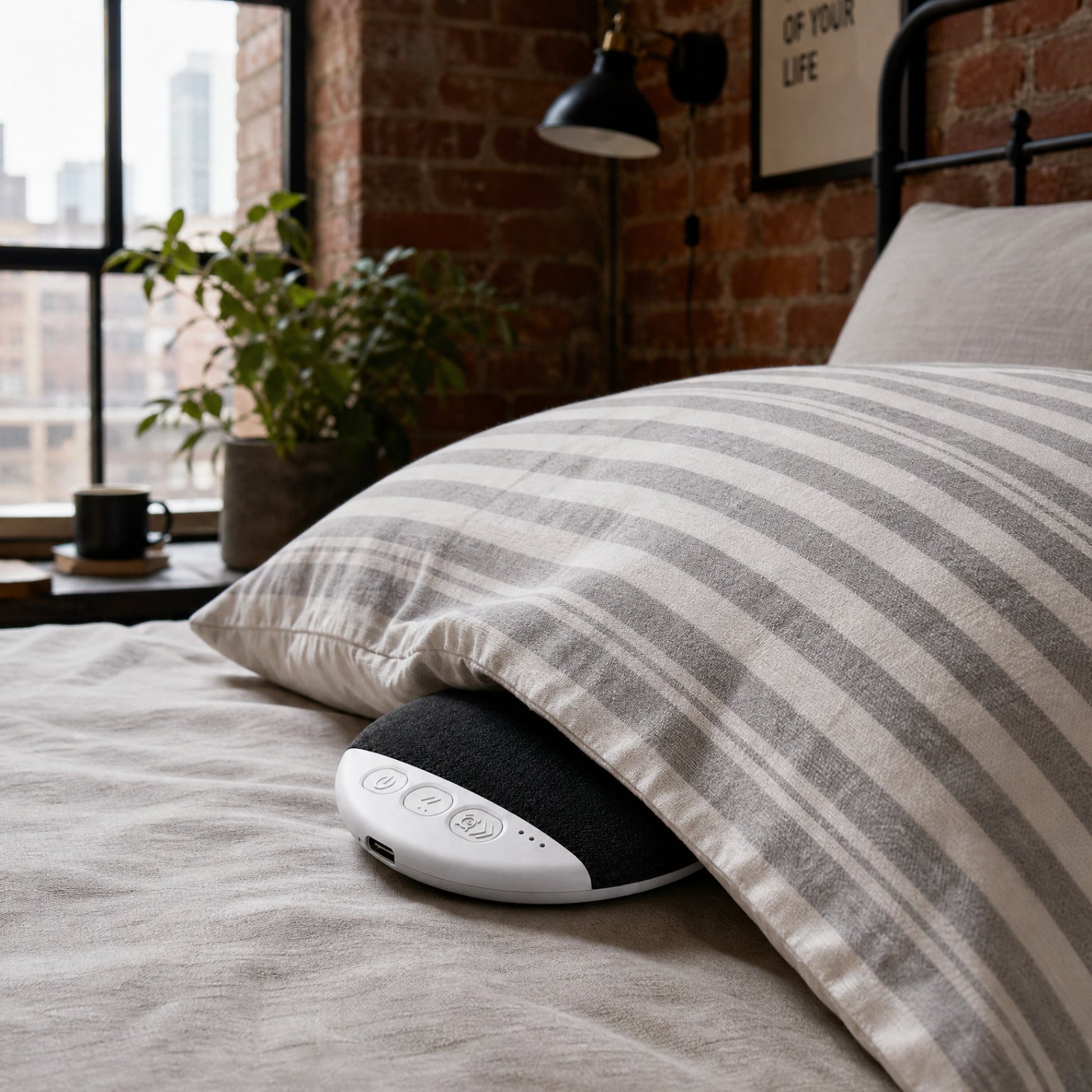 Bluetooth pillow speakers for better sleeping black colour under pillow