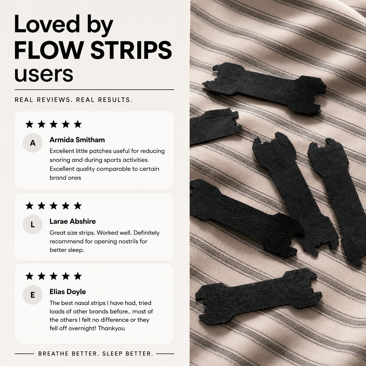 Dozura nasal flow strips for increased airflow and easier breathing