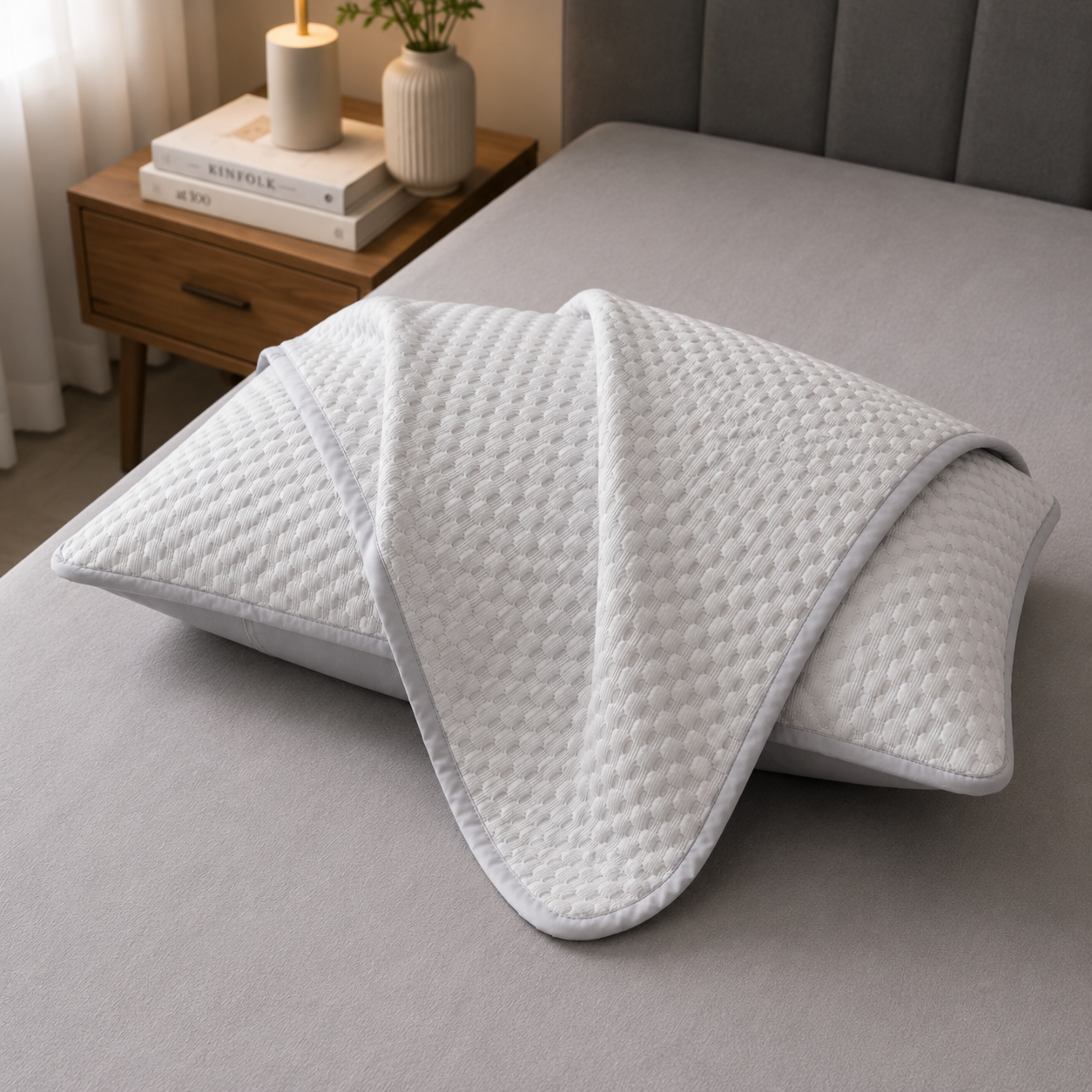 Grey cooling pillow cases 