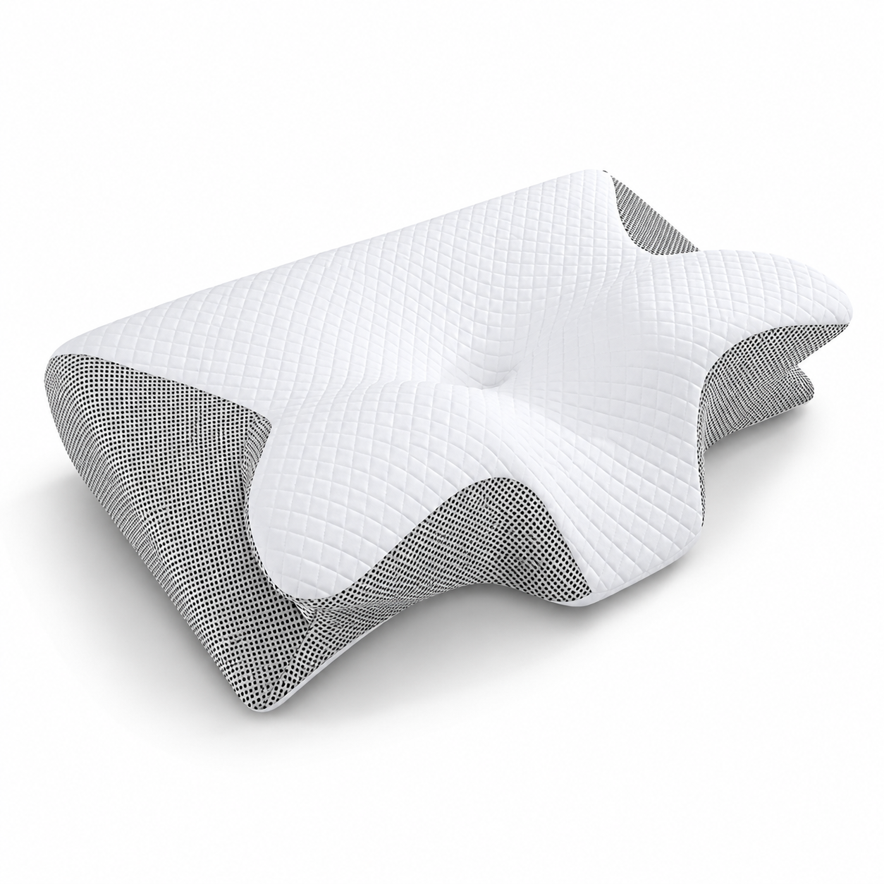 Grey ergonomic memory foam orthopaedic support pillow