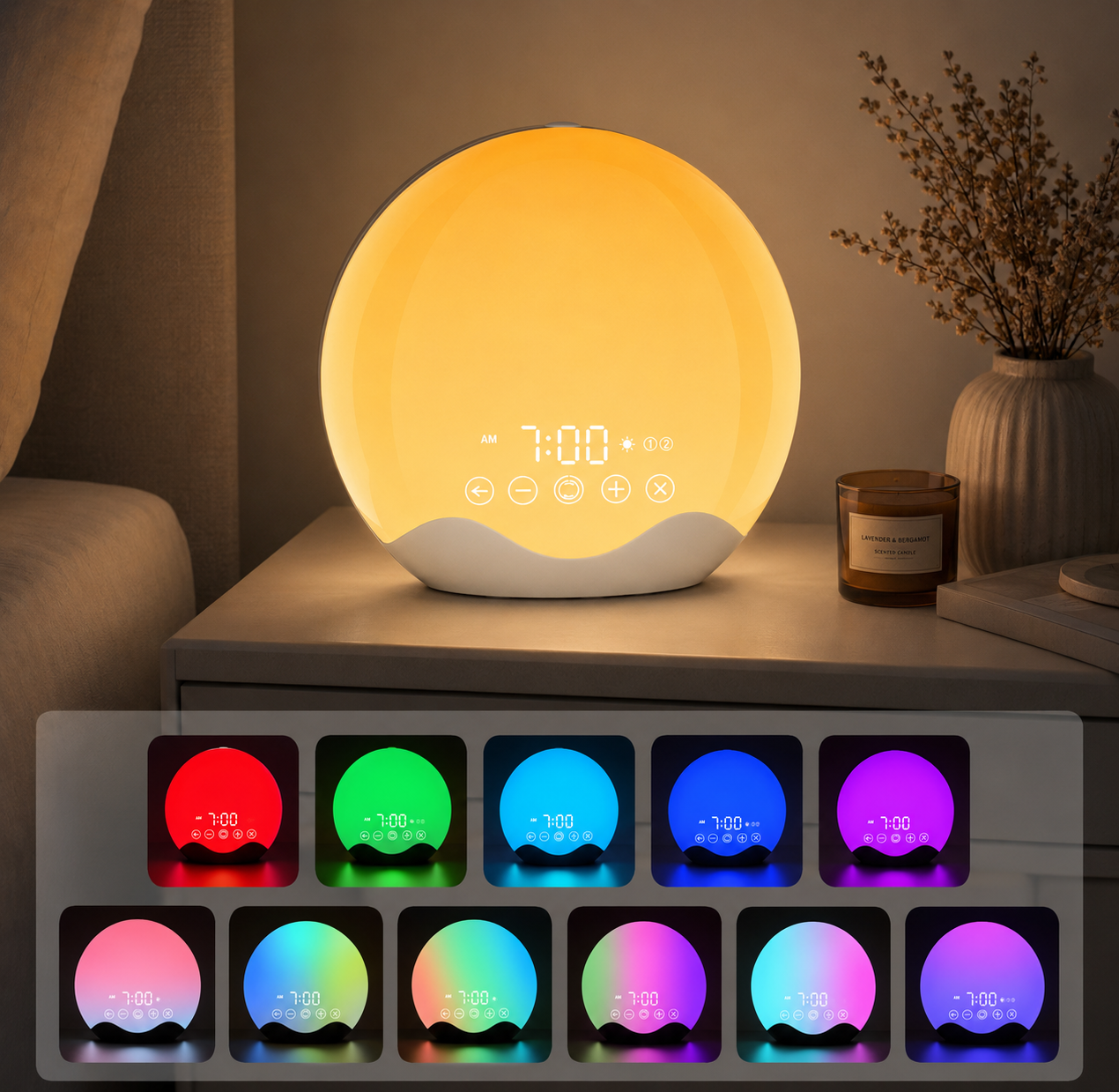 Multi Colour Dozura Sunrise Globe Lamp Alarm Clock Lumie