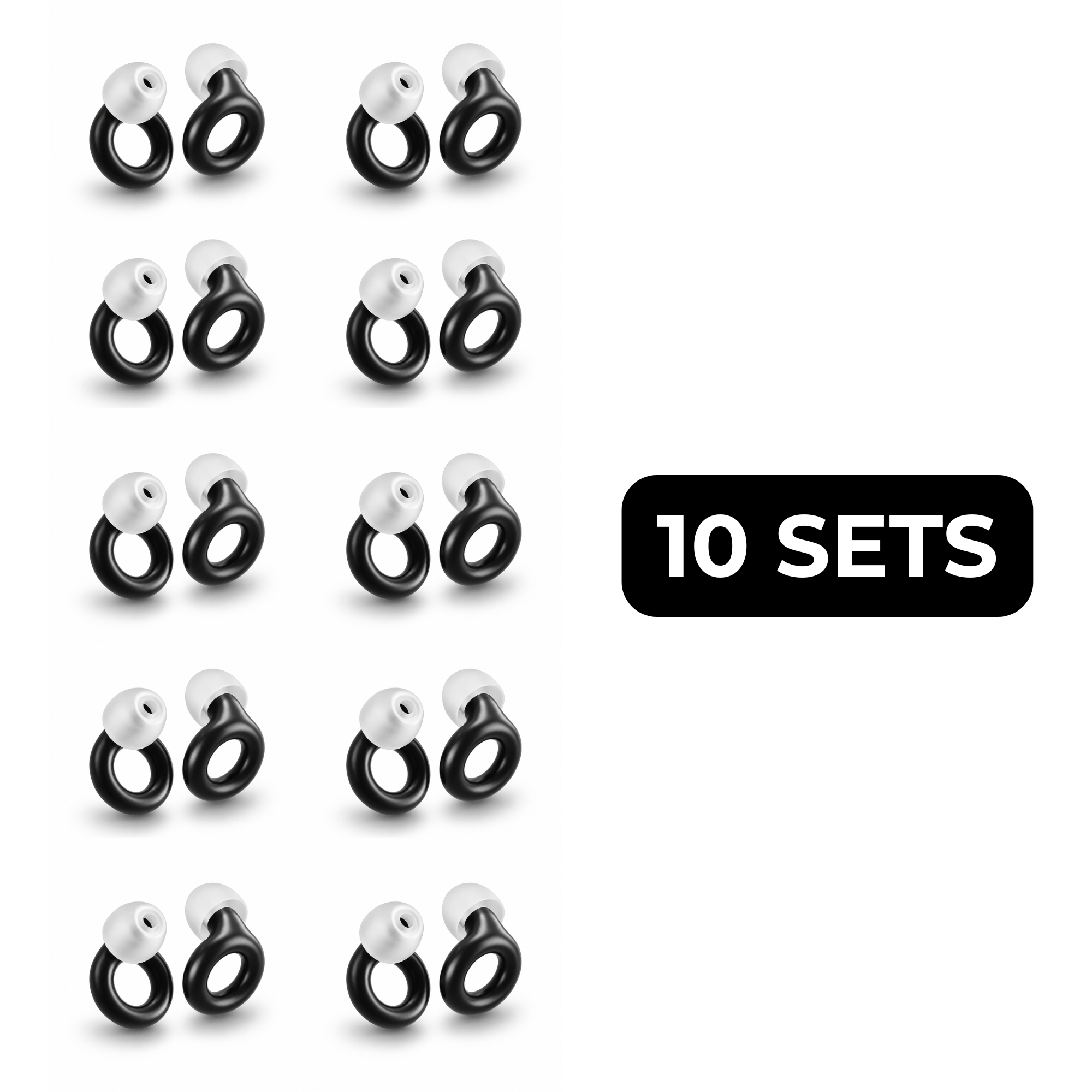 Noise cancelling loop ear plugs official sleeping black set