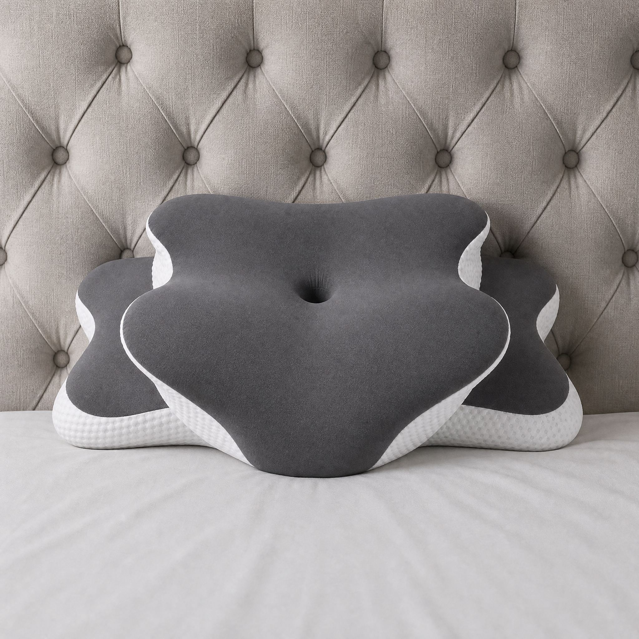 Premium ergonomic memory foam pillow for side back and front sleepers