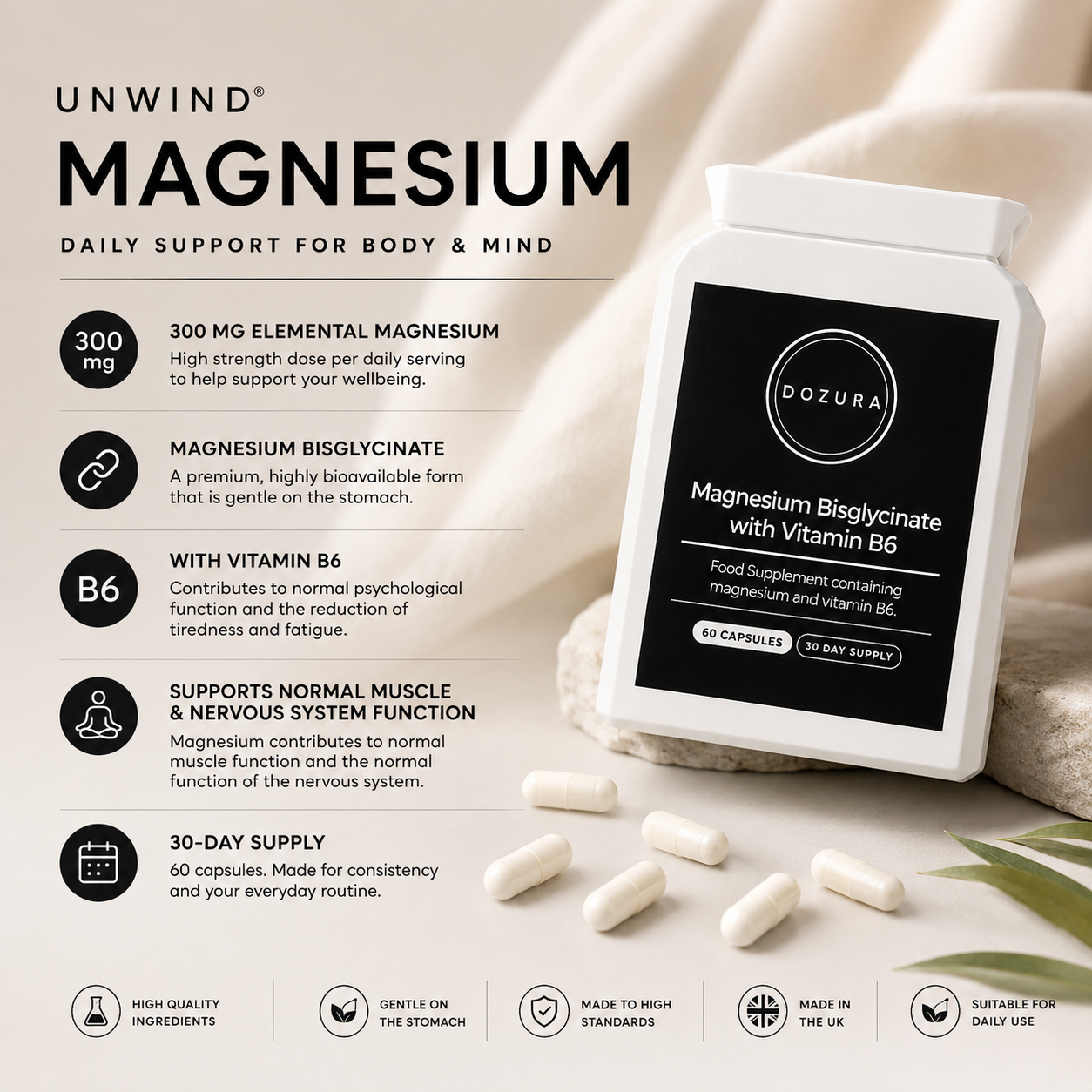 dozura magnesium bisyglycinate for better sleep and relaxation